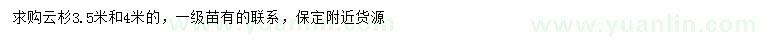 求購3.5、4米云杉