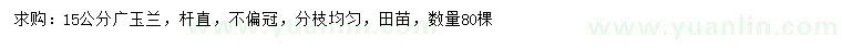 求購15公分廣玉蘭