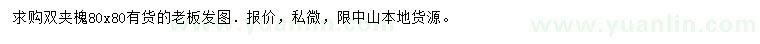 求購(gòu)80*80公分雙夾槐