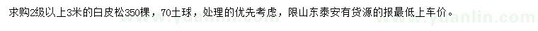 求購3米白皮松