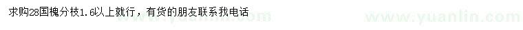 求購(gòu)28公分國(guó)槐
