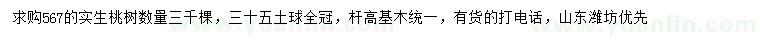 求購5、6、7公分桃樹