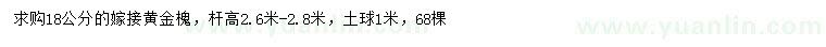 求購(gòu)18公分黃金槐