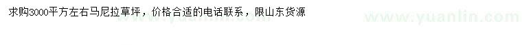 求購(gòu)馬尼拉草坪