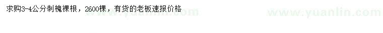 求購(gòu)3-4公分刺槐
