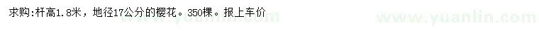 求購桿高1.8米櫻花