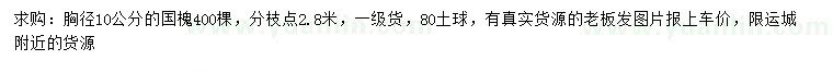 求購胸徑10公分國槐