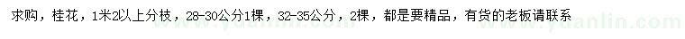 求購28-30、32-35公分桂花
