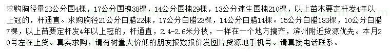 求購國槐、速生國槐、白蠟