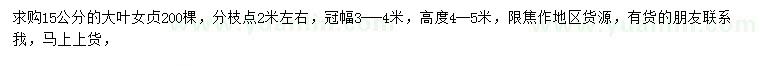 求購(gòu)15公分大葉女貞