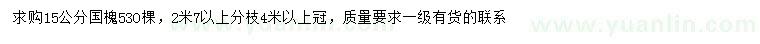 求購15公分國槐
