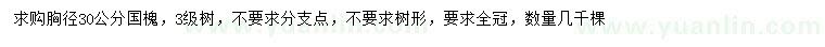 求購胸徑30公分國槐