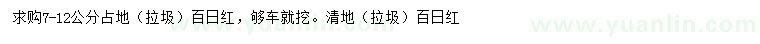 求購7-12公分百日紅