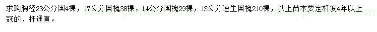 求購(gòu)胸徑14、17、23公分國(guó)槐、13公分速生國(guó)槐