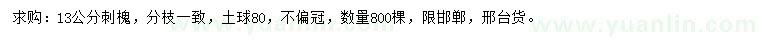 求購13公分刺槐
