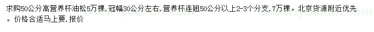 求購高50公分油松、連翹