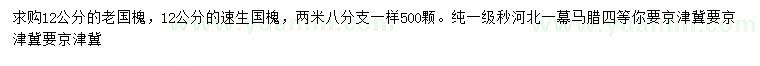 求購12公分老國槐、速生國槐