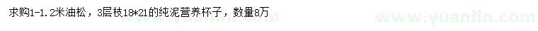 求購(gòu)1-1.2米油松