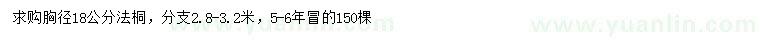 求購胸徑18公分法桐