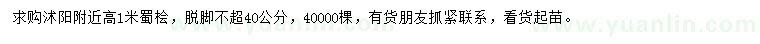 求購高1米蜀檜