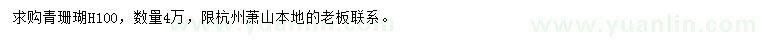 求購高100公分青珊瑚