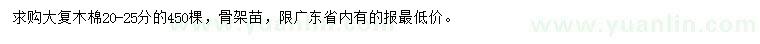 求購20-25公分大腹木棉