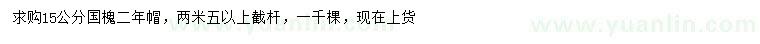 求購15公分國槐