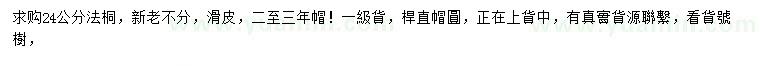 求購24公分法桐