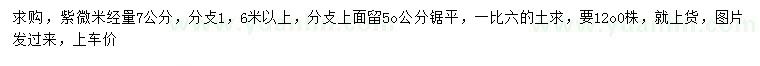 求購米徑7公分紫薇
