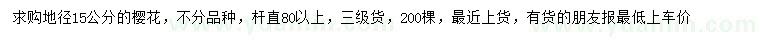 求購地徑15公分櫻花