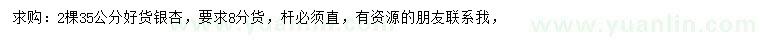 求購35公分銀杏