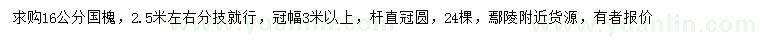 求購(gòu)16公分國(guó)槐
