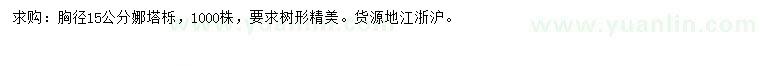 求購(gòu)胸徑15公分娜塔櫟