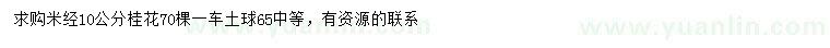 求購米徑10公分桂花