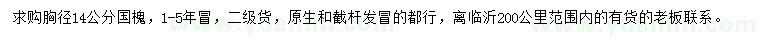 求購胸徑14公分國槐