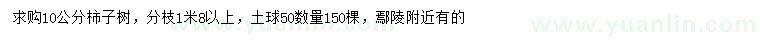 求購(gòu)10公分柿子樹(shù)