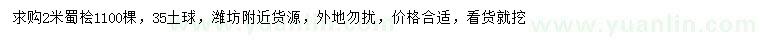 求購2米蜀檜