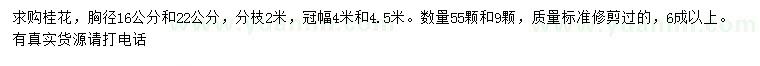 求購(gòu)胸徑16、22公分桂花