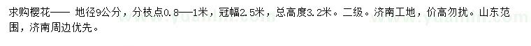 求購地徑9公分櫻花