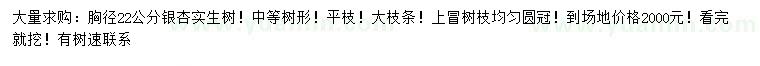 求購(gòu)胸徑22公分銀杏