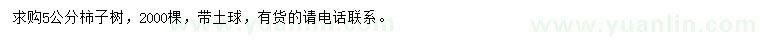 求購(gòu)5公分柿子樹