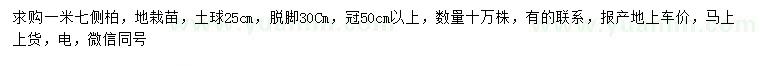 求購1.7米側(cè)柏