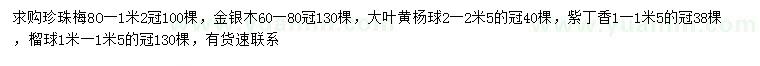 求購(gòu)珍珠梅、金銀木、大葉黃楊球等