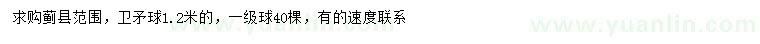 求購1.2米衛(wèi)矛球