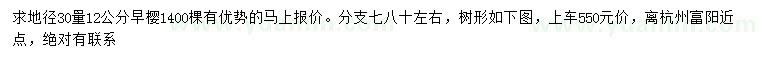 求購30量12公分早櫻