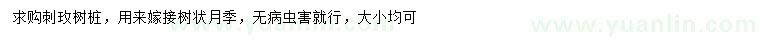 求購(gòu)刺玫樹樁