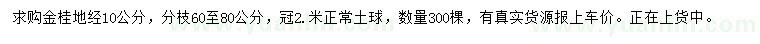 求購地徑10公分金桂