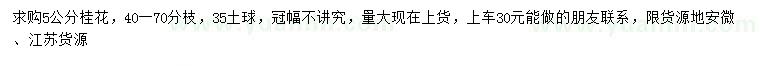 求購5公分桂花