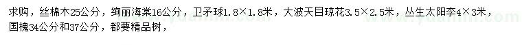 求購(gòu)絲棉木、絢麗海棠、衛(wèi)矛球