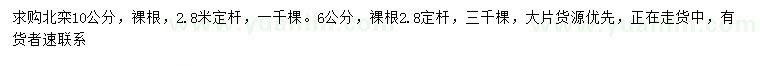 求購10公分北欒